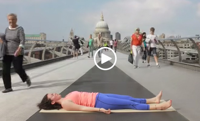 Yoga On The Millennium Bridge in London (Video) | YouAligned.com