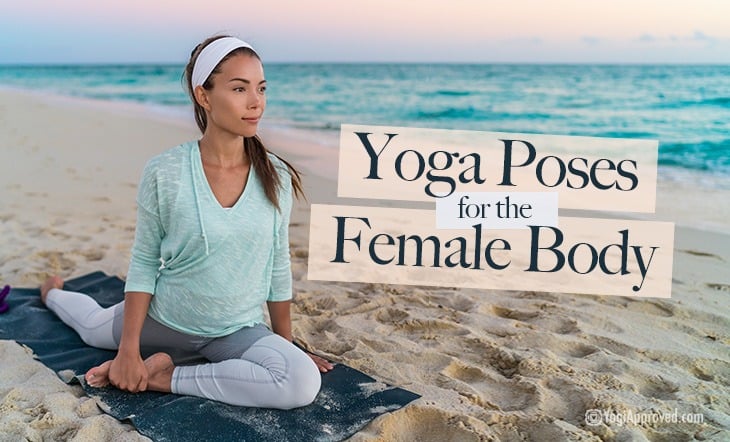 Young woman practicing yoga on the beach, doing crane pose