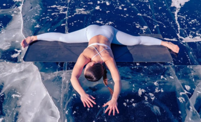 yoga flow on lake