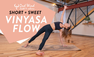 Short and sweet vinyasa yoga class featured