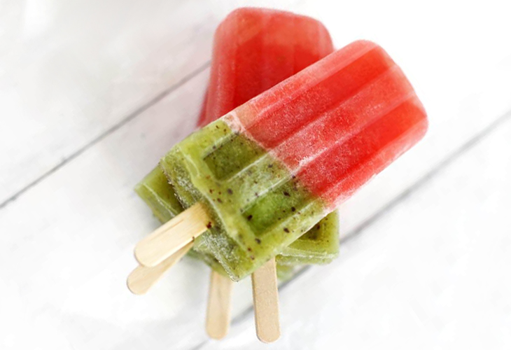 hydrating watermelon kiwi popsicles